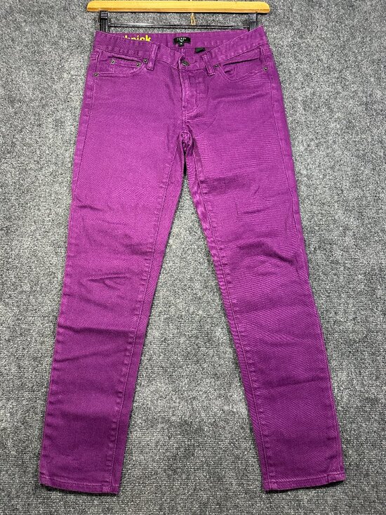 J. Crew Denim - J Crew Jeans Womens 26 Toothpick Purple Cotton Stretch Skinny Pockets